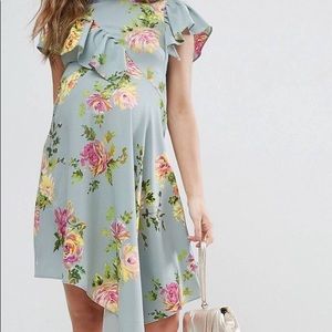 ASOS Maternity Asymmetric Tea Dress un Floral